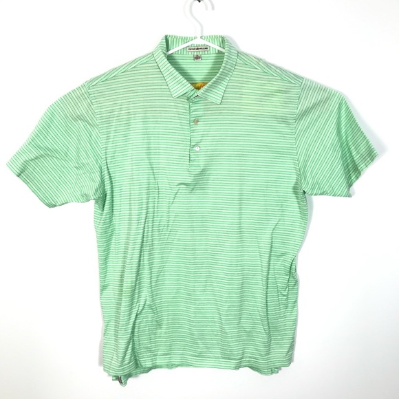 PETER MILLAR Striped Polo Short Sleeve Cotton - Picture 1 of 5